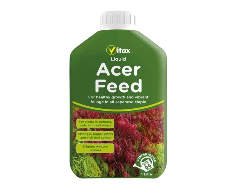 Vitax Acer Tree Feed Liquid 1L – Concentrated Fertiliser for Japanese Maples and Acers Resilient Plant Garden Food Gardening Lawn Fertiliser – Promotes Foliage Colour Green - 1 Pack