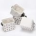 Sea Team Foldable Mini Square New Black and White Theme Natural Linen & Cotton Fabric Storage Bins Simple Desk Shelf Baskets Organizers - Set of 4