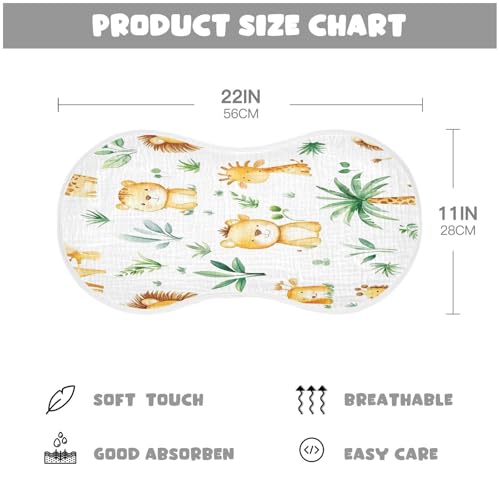 Cartoon Animals Burp Cloths Cotton Baby Washcloths,Large 22x11in Burping Cloth Absorbent and Soft for Newborn Baby Boys and Girls,1 Pack4