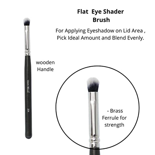Image of Travel Brush with Foundation Veoni belle Brush, Powder Brush, Eyeshadow Blending Brush & Flat Brush | Soft Bristles Makeup Brushes Set for Women (Eyeshadow Brush)