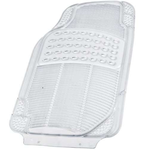 image for BDK 4-Piece Rubber Transparent Clear Floor Mats Heavy Duty for Front &