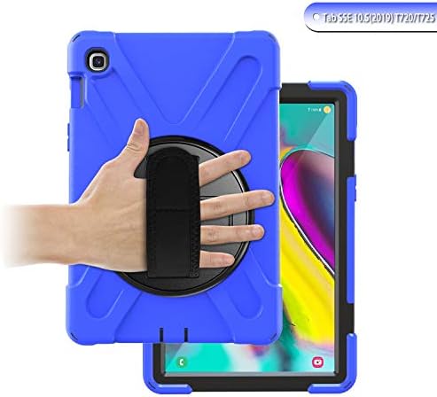 Gerutek Galaxy tab a 10.1 2019 Case, tab a SM T510/T515 Case,Heavy Duty Rugged Case with 360 Rotating stand and Hand/Carry Strap Protective Cover Case for Samsung Galaxy Tab a 10.1 2019 Case, Blue