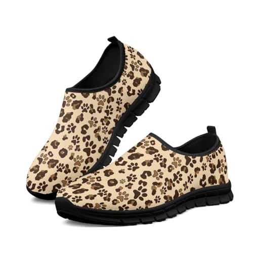 Binienty Printed Slip on Loafers for Women Work Breathable Mesh Barefoot No Laces Running Hiking Tennis Shoe