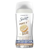 Secret Aluminum Free Deodorant for Women, 48hr Odor Protection with Pro-Hyaluronic Acid, PH Balancing Minerals, Holiday Dry Solid, Spoonful of Sugar with Glazed Crème & Vanilla Custard Scent, 2.4 oz