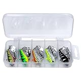 RUNYU® 5 PCS Leurres de Pêche - Jig Spinner - 20g - Leurre pour Perche, Brochet, Truite, avec Boîte à Appâts