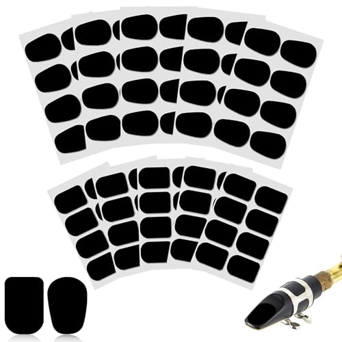 80 Pieces Mouthpiece Cushions, Saxophone and Clarinet Mouthpiece Cushion Alto/Tenor Food-Grade Sax Mouthpiece Patches Pads Cushions for Beginners Musicians (0.5mm)