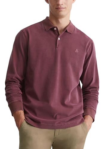 Marc O'Polo Men's Organic Cotton Long-Sleeved Polo Shirt Regular Fit, 349, XS