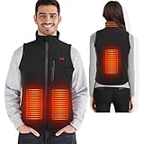 Chaleco Calefactado Control Dual USB Chaqueta Invierno Hombre Mujer con 4 Zonas de Calentador Calefactor para Invierno Actividades Aire Libre Senderismo Caza Pesca (XXL)