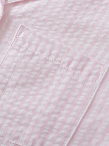 Image of Latuza Women's Cotton Long Sleeve Pajama Set Seersucker Button Down Pj Set