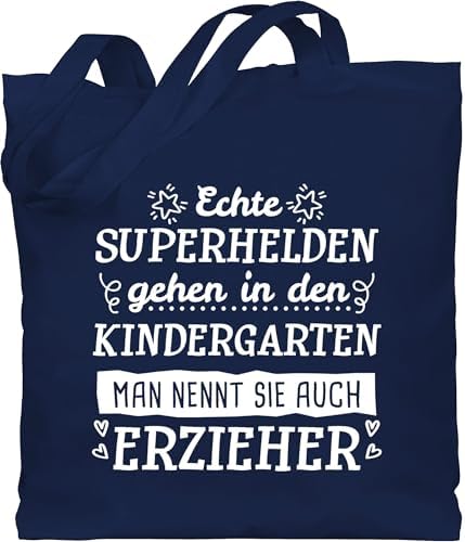 Baumwolltasche "Ich Bin Erzieherin, Was Sind Deine Superkräfte?" - 42x38 Cm, Mit 67 Cm Henkeln