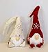 Produktbild beauty group 2er Set Türstopper Figur Lumiére mit Glitzerstern aus Wolle und Filz, 40 cm hoch, in rot und weiß