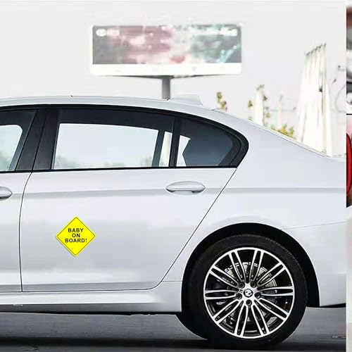 Image of CoguZed 2Pcs Baby on Board Sticker for Cars, Funny Decal, Sign, Magnet Options, Baby on Board Safety Warning
