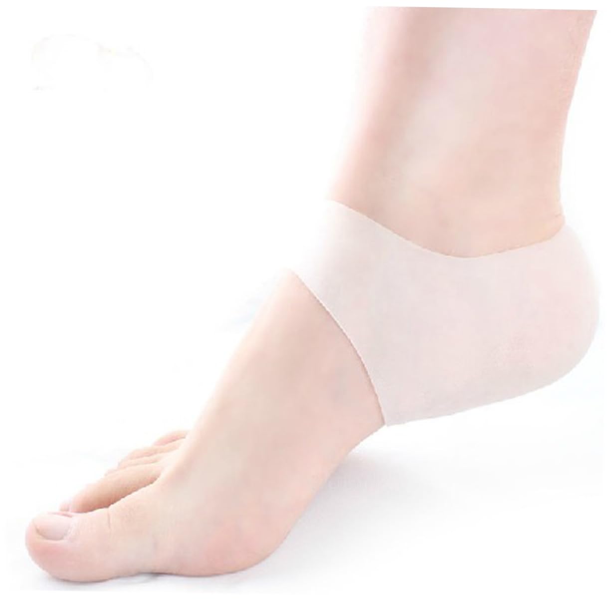 Healeved Foot Moisturizer Gel Heel Socks Silicone Prevent Peeling Cracking White