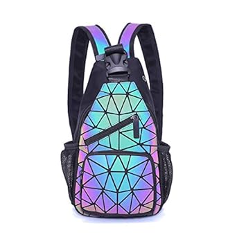 Geometric Luminous Backpacks Holographic Reflective Bag Lumikay