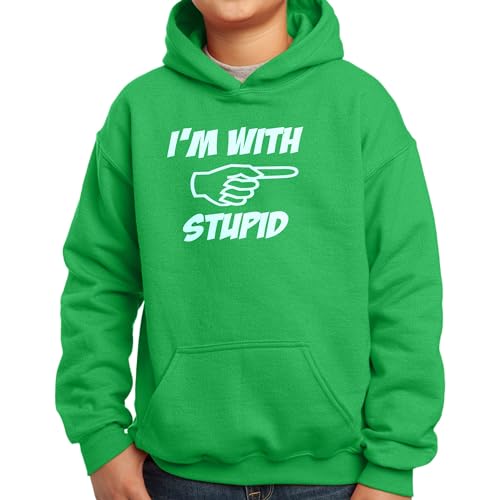 Nutees I'm with Stupid Festival Drinking Kinderen hoodie (Iers Groen), 10 Years