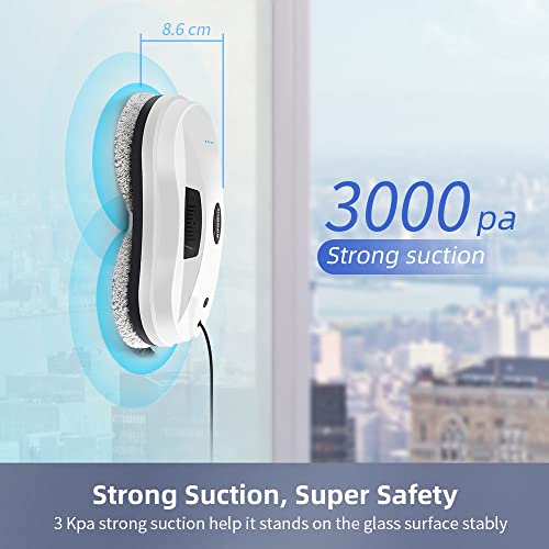 Alfabot Window Cleaner Robot, X7 Smart Window Vacuum Cleaner With Automatic Water Spray, Glass Cleaning Robot For Interior/Exterior Highrise Windows #TOP4