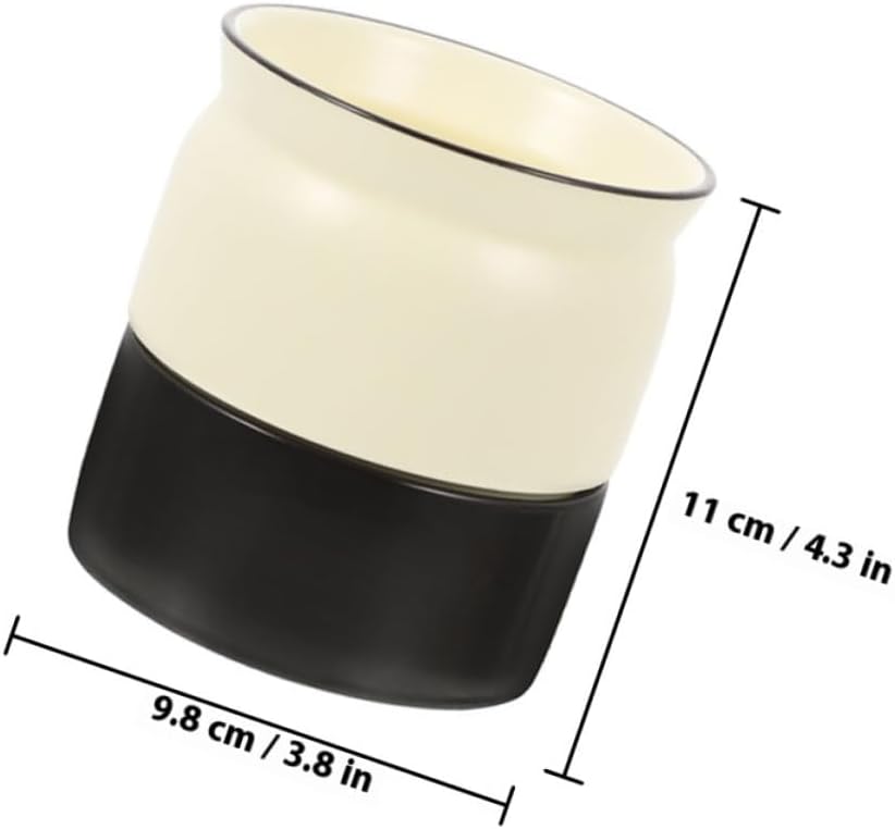 BESPORTBLE 2pcs Ceramic Cutlery Bucket and Flatware Holder Set with Drainage for Kitchen Utensil Storage, Chopstick Organizer in White and Black for Home and Restaurant Use