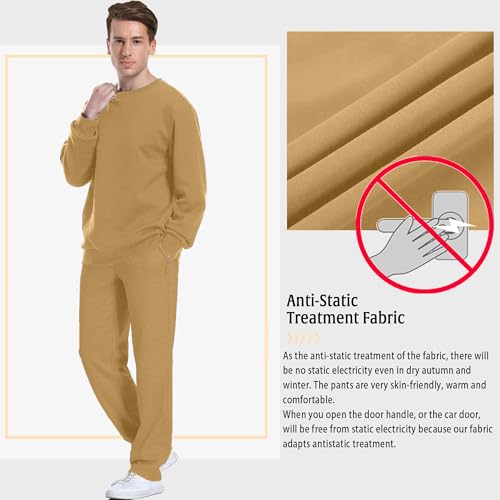 ALAVIKING Mens Sweatpants Antistatic Fabric Athletic Pants with Pockets Lounge Open Bottom Pants Fleece Sweatpants for Men2