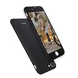 iPhone 7 Plus Case, iPhone 8 Plus Case, AnsTOP 360 Full Body Case Coverage Protective Dual Layer Thin Hard Case with 2 Pcs Tempered Glass Screen Protector for iPhone 7 Plus, iPhone 8 Plus (Black)