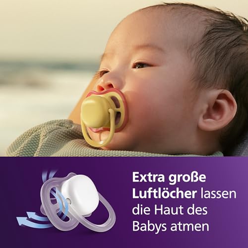 Philips Avent ultra air Schnuller – kiefergerecht geformtes Design, für Babys, 0–6 Monate, weicher, symmetrischer Silikonsauger, BPA-frei… – Ansicht 2