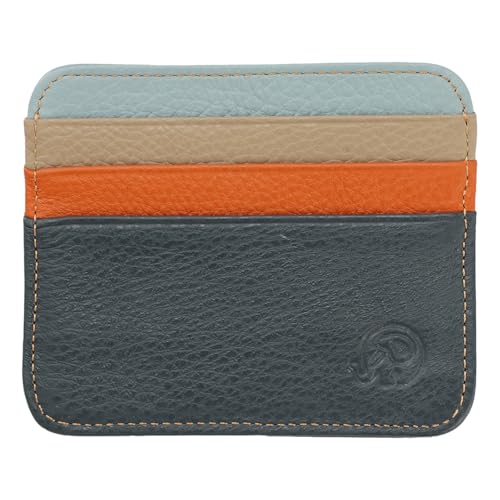 TiaoBug Card Holder for Men Women, Faux Leather Card Case Slim Minimalist Wallet Colorful One Size
