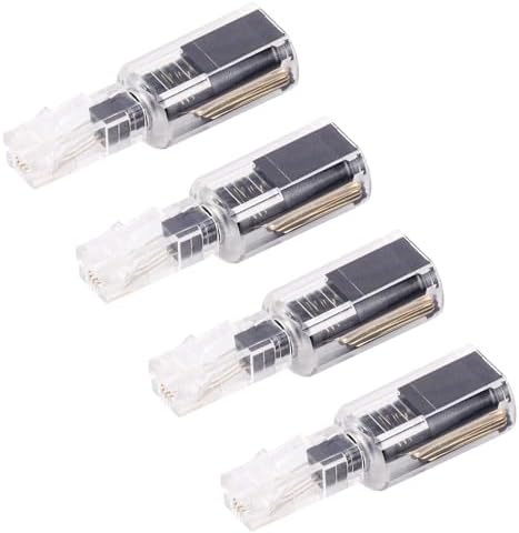4pcs Phone Cord Detanglers for RJ9 4P4C Telephone Lines Cable Wire, 4.7x1.5cm/1.85x0.59in ABS 360° Rotating No Non Free Anti-Tangle Extender for Landline Desk Telephone (Cords Not Included) — view 2