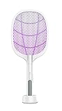 🐞【Mata Mosquitos y Moscas Eficiente】 Esta raqueta matamoscas eléctrica puede alcanzar un alto voltaje de 3000V al instante, golpear un golpe y matar mosquitos y moscas de manera eficiente.