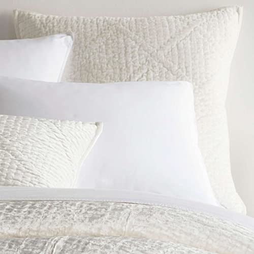 Pine Cone Hill Parisienne Velvet Dove White Quilted Sham