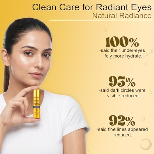Image of Dr. Veda Under Eye Roll-On Cream for Dark Circles, Puffiness & Fine Lines | Eye Bag Remover | Cooling, Brightening & Hydrating Natural Formula | Anti-Wrinkle | For Men & Women | 10 ml