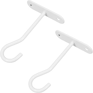 CIYODO 2 Juegos Ganchos de Techo para Plantas de Soportes Metálicos Resistentes para Colgar Macetas Linternas y Decoraciones Interiores y Exteriores Color Blanco Mediano