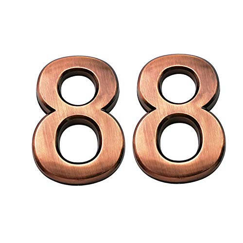 Cobata 2.75 Inch Adhesive House Numbers, Mailbox numbers, Street Door Numbers, Self-stick Address Signs for Apartments, Double Bronze Number 8