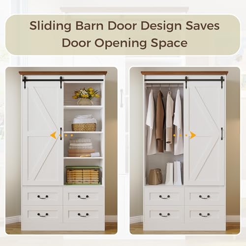 image for IRONCK Armoire Wardrobe Closet with 4 Drawers,71