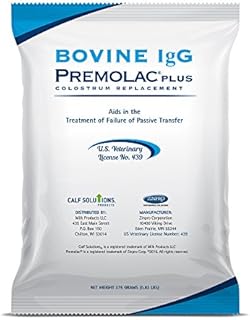 Premolac Bovine Immunoglobulins (IgG) Plus Milk Replacement Powder – Colostrum Replacer Supplement Powder for Calves & Newborn Livestock – Proven & Safe Formula - USDA Licensed
