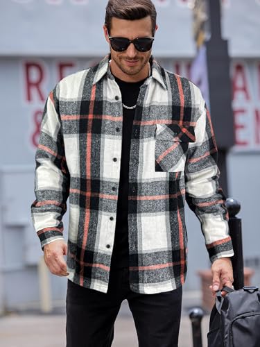 Image of JEMLDL Mens Flannel Plaid Shirts Jackets