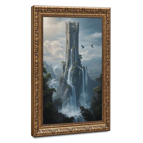 Poster Dragonstone Citadel Forgotten World 30x45cm avec cadre doré