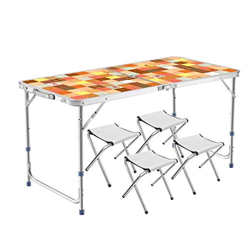 DesertFox アウトドア 折りたたみ テーブル 120/90cm 高さ3/2段階調整可能 自由に高さ調整可能ピクニック レジャー キャンプ用 折畳み コンパクト 収納 簡単組立