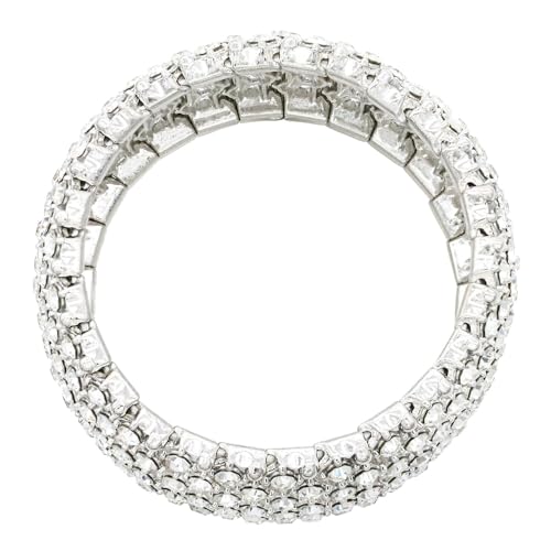 Lavencious BQ7795 Tennis Rhinestone 7 Inch Stretch Bridal Bracelets Evening Party Jewelry thumb #4