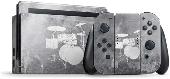 Skinit Decal Gaming Skin Compatible with Nintendo Switch Bundle - Faded Drumset Design