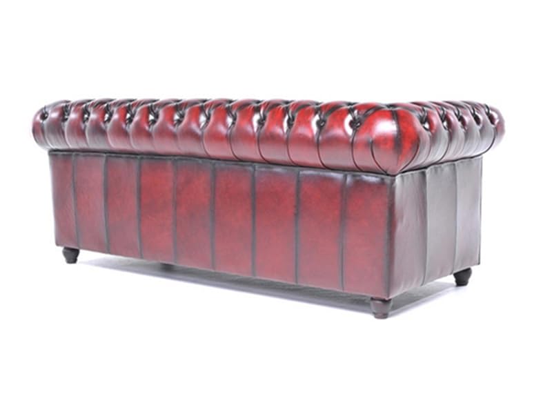 Chesterfield Sofa Brighton - The Brand | 3 Sitzer | 100% Leder, handgefertigt, Original Breite 200 cm (Antik Rot) – Bild 7