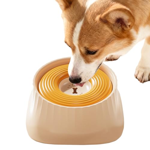 犬用 ゆっくり給水ボウル,大容量 こぼれ防止 フローティング 給水器,犬用 ゆっくり飲み水ボウル - 動物用・旅行用・車用・クレート用・家用・屋外用・給餌用・給水用・転倒防止・夜間用・暑い日用