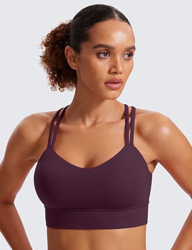 Image of CRZ YOGA Softness Mold Butterluxe Sports Bras | Molded Cup, Light Support, Yoga, Extremely Soft, Longline, Strappy Back, Scoop Neck, for Women