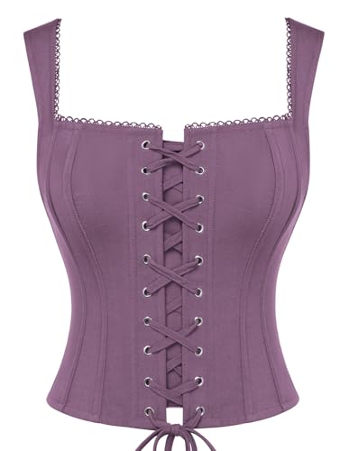 Scarlet Darkness Y2K Corset Top Boned Renaissance Pirate Goth Bustier Tops