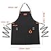 onlyfire Verstellbare Grillschürze mit 2 Taschen, Kochschürze Wasserdicht Schürze mit 127cm Langen Bändern, Küchenschürze für Männer und Frauen, Gärtnerschürze für Grill, Küche, Restaurant