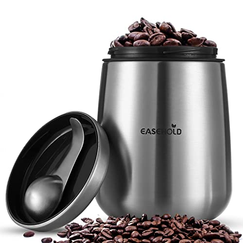 Easehold Coffee Canister, 18 Oz Coffee Bean Container Airtight Container Stainless Steel Food Savor With Bonus Magnetic Scoop (Silver) #TOP7