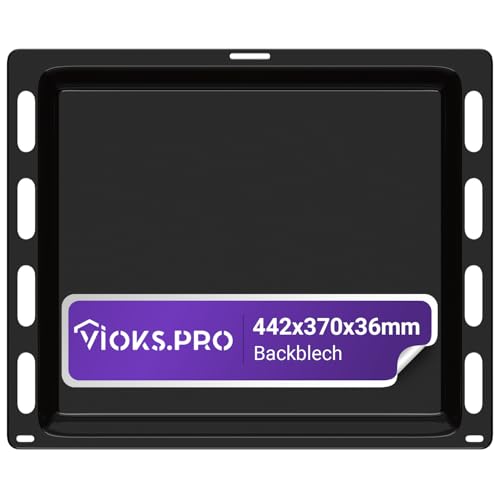 Vios.pro Tiefes Backblech 44x37 cm Emailliert Ersatz für Bosch 00740816 00790278 Fettpfanne Backofen 442x370x34mm
