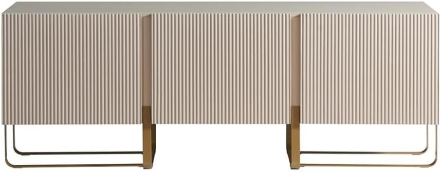 Furniture of America Haft Modern Wood 3-Cabinet TV Stand in Light Taupe