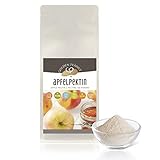 🍰 Für das Einkochen von Marmelade verwendet man 15 g Apfelpektin pro 1 kg Früchte. Apfelpektin kann auch bei der Herstellung von Gelee, Speiseeis, Tortenguss, Suppen und Sättigunsgetränken verwendet werden. Das rein pflanzliche Pektin ist in der kreativen sowie veganen Küche als Geliermittel sehr beliebt.