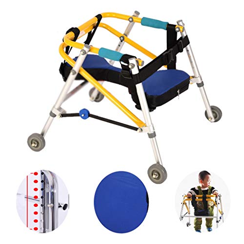 Déambulateur pliable à 4 roues ADAHX réglable en hauteur avec siège pour enfants
