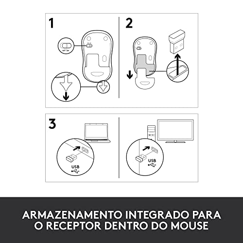 Mouse sem fio Logitech M185 2.4GHz com receptor USB, Design Ambidestro Compacto, Conexão USB e Pilha Inclusa - Vermelho glide