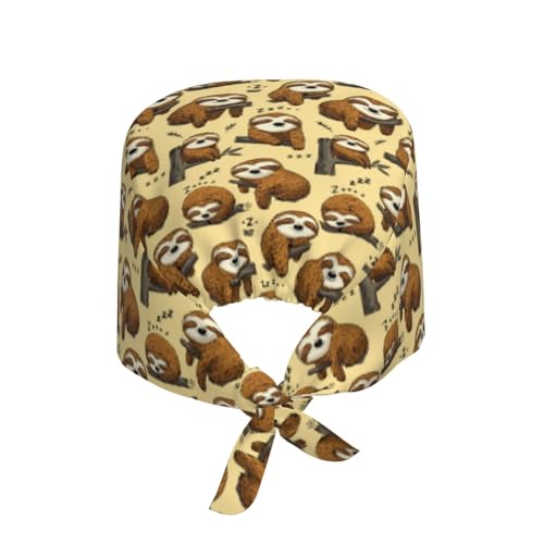 Image of Adjustable Scrub Cap with Sweatband, Breathable Working Hat for Men /Women